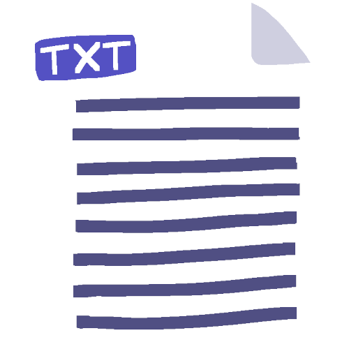  a blue-tinted white piece of paper with text on it and a blue label saying 'TXT' in the top left.